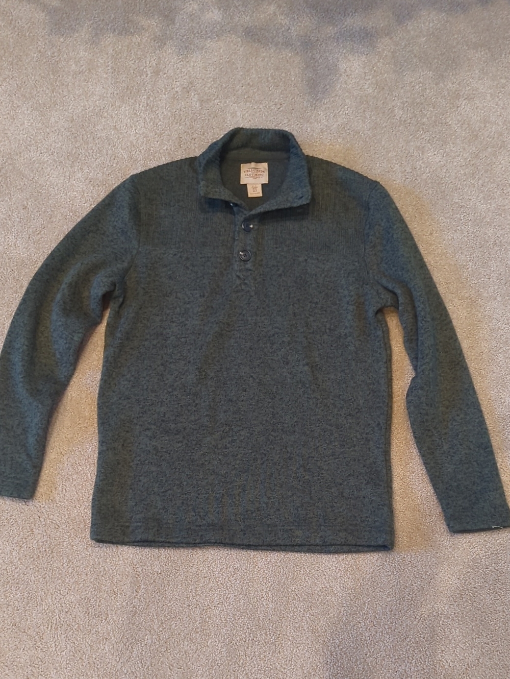 Telluride Clothing - Men’s Green Heather Zip-Up Knit Pullover